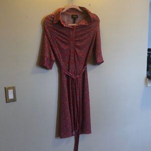 Flattering red Laundry shirt dress